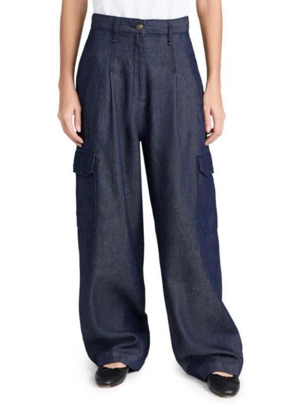 Rag & Bone Featherweight Cassidy Tailored Cargo Jeans Rinse Dark Wash Size 28